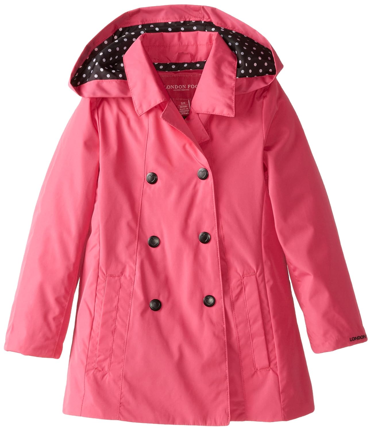 london fog little girls double-breasted solid trench coat